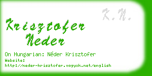krisztofer neder business card